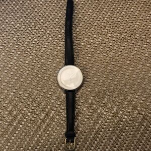 Skagen Black Leather Strap Watch
